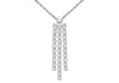 Sterling Silver Rhodium Plated Zirconia  Fringe Necklace  43m/17"9