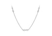 Sterling Silver Rhodium Plated Five 'Figure 8' Adjustable Necklace  43m/17"-46m/18"9