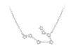 Sterling Silver Rhodium Plated Zirconia Set Gemini Star Constellation  Necklace