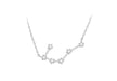 Sterling Silver Rhodium Plated CZ Cancer Star Constellation Necklace 