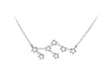 Sterling Silver Rhodium Plated Stone Set Leo Star Constellation  Necklace