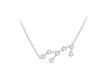 Sterling Silver Rhodium Plated Zirconia Set Virgo Star Constellation Necklace