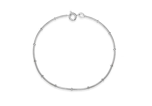 Sterling Silver Ball and Snake Chain Bracelet 18m/7"9