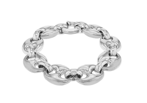 Sterling Silver Rhodium Plated 17mm Marine Bracelet 20m/8"9