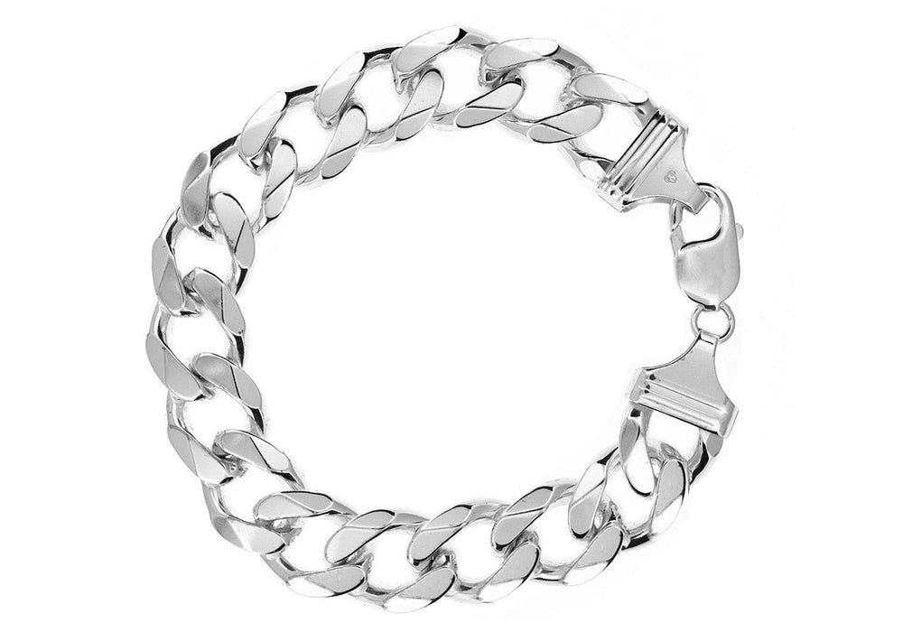 Sterling Silver Diamond Cut Curb Bracelet 22.5m/9"9