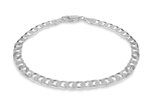 Sterling Silver Flat Square-Link Curb Bracelet