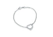 Sterling Silver Heart Charm Belcher  Bracelet 18m/7"9