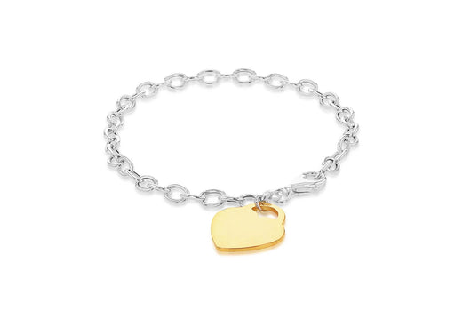 Sterling Silver Heart Lok Belcher  Bracelet