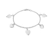 Sterling Silver Cat's Eye Heart Charm Belcher Bracelet 