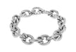 Sterling Silver Rhodium Plated Textured Round Oval Belcher  Bracelet