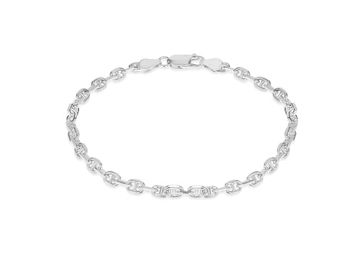 Sterling Silver 3.5mm Square Rambo Bracelet 18m/7"9