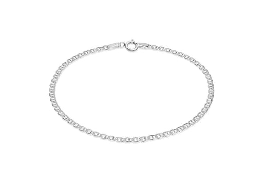 Sterling Silver 2.3mm Flat Rambo Chain Bracelet 18m/7"9