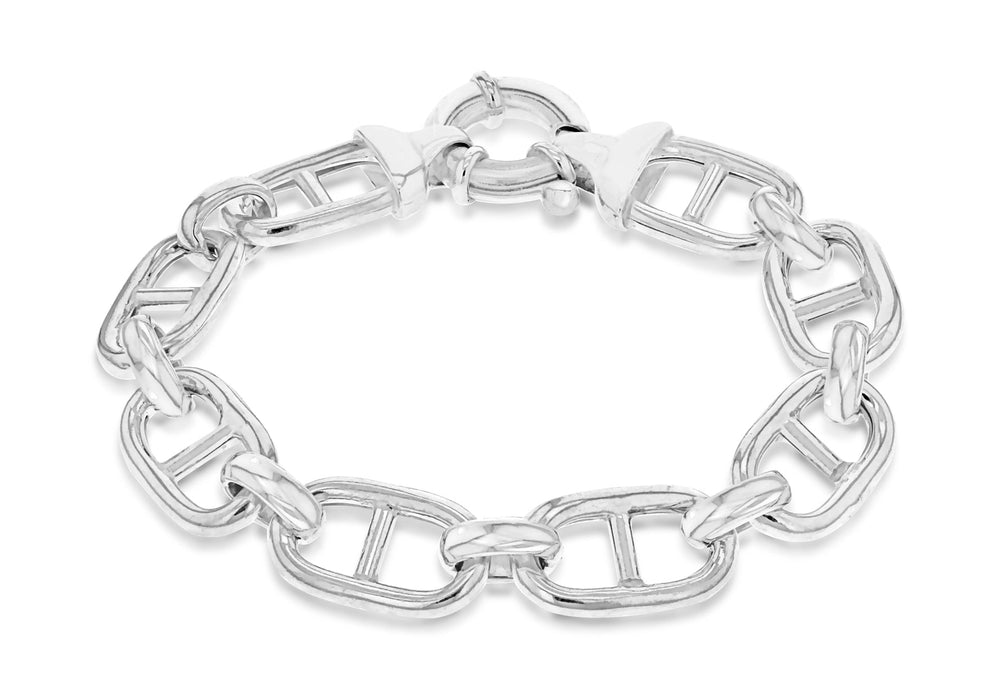 Sterling Silver Marine Link Chain Bracelet 18m/7"9