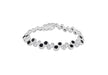 Sterling Silver Black and White Zirconia  Circle Bracelet 18m/7"9