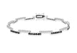 Sterling Silver Black and White Zirconia  Zigzag Bracelet 19m/7.5"9