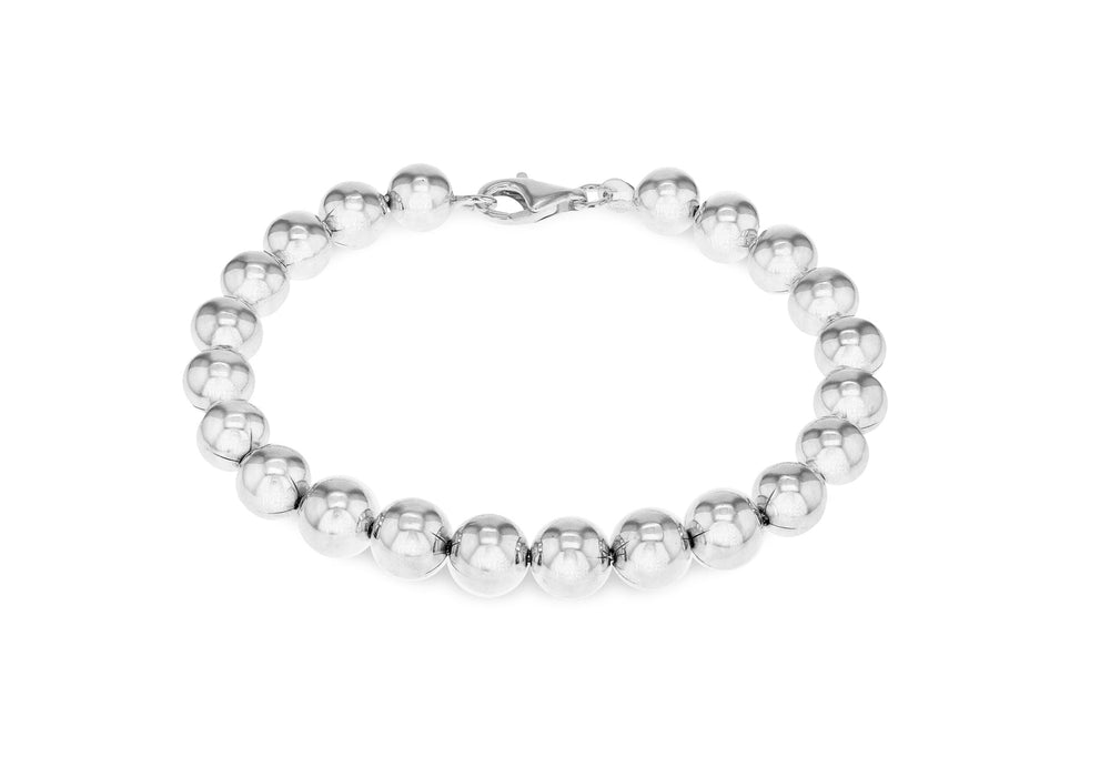 Sterling Silver 8mm Ball Bracelet 19m/7.5"9