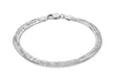 Sterling Silver 'I Love You' Herringbone Bracelet 19m/7.5"9