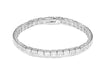 Sterling Silver Square Zirconia  Bracelet 18m/7"9