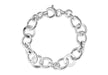 Sterling Silver Oval Round & Flower CutoCut Link Bracelet 19m/7.5"9