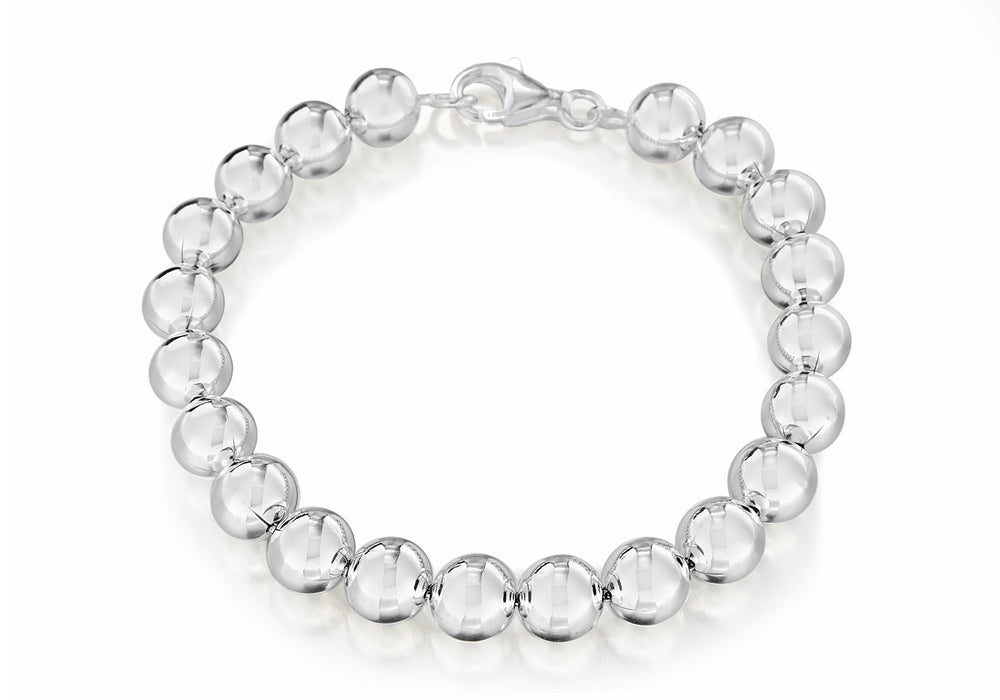 Sterling Silver 6mm Ball Bracelet 19m/7.5"9