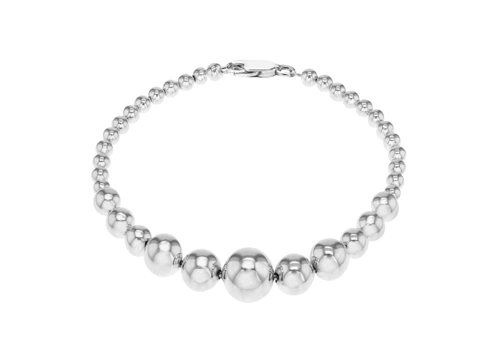 Sterling Silver Graduated Ball Bracelet 19m/7.5"9