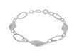 Sterling Silver Hammered Oval Link Bracelet 19m/7.5"9