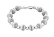 Sterling Silver Satin and Polished Round Bead Bracelet 19m/7.5"9