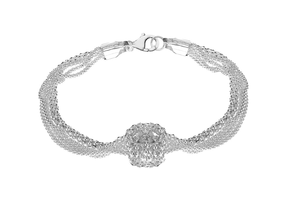 Sterling Silver Poporn Knot Bracelet 19m/7.5"9