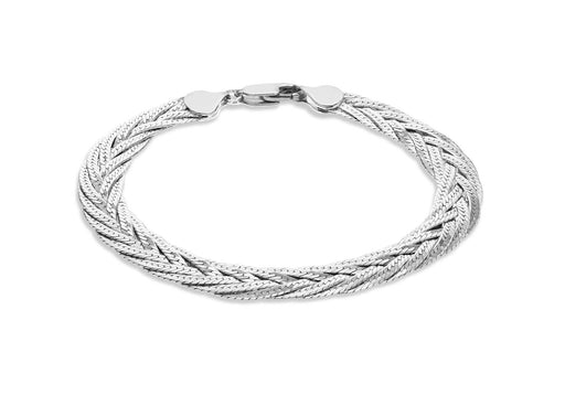 Sterling Silver 5-Plait Herringbone Bracelet 19m/7.5"9