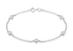 Sterling Silver Round Zirconia Station Bracelet 19m/7.5"9