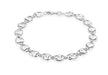 Sterling Silver Oval Link and Hearts Bracelet 18m/7"9