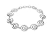 Sterling Silver 13.3mm Swirl Disc Adjustable Bracelet 19m/7.5"-21.5m/8.5"9