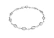 Sterling Silver Rhodium Plated Diamond Lips Bracelet 19m/7.5"9