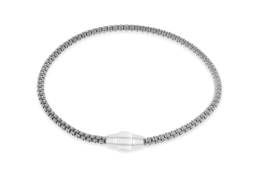 Sterling Silver Rhodium Plated 3mm Magnetic  Bracelet 19m/7.5"9