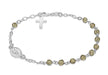 Sterling Silver Smokey Coloured Bead Rosary Bracelet 19m/7.5"9