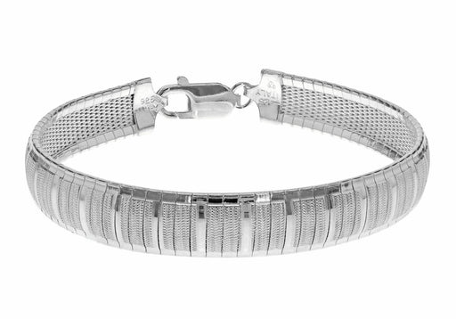 Sterling Silver Cleopatra Style Stripe Detail Bracelet 19m/7.5"9