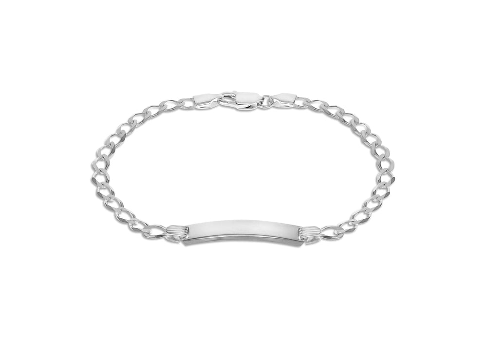 Sterling Silver 6.2mm x 23.6mm ID 4mm Flat Curb Bracelet 18m/7"9