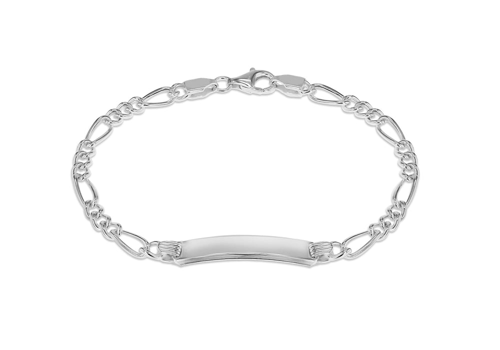 Sterling Silver ID 4.5mm Figaro Bracelet 19m/7.5"9