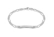 Sterling Silver ID 4.5mm Figaro Bracelet 19m/7.5"9