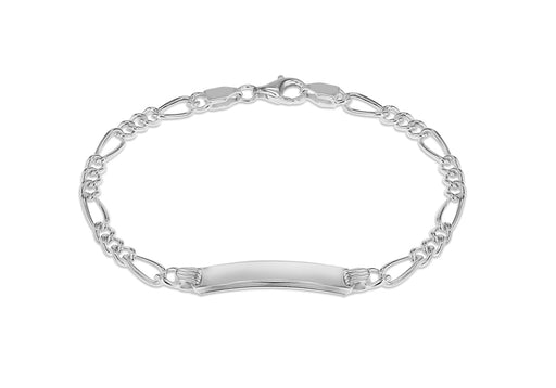 Sterling Silver ID 4.5mm Figaro Bracelet 19m/7.5"9