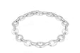 Sterling Silver Rhodium Plated Zirconia  Oval and Bar Bracelet 19m/7.5"9