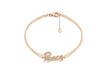 Sterling Silver Rose Gold Plated Zirconia 'Peace' Bracelet 