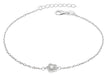 Sterling Silver Rhodium Plated Zirconia  Flower Bracelet 19m/7.5"9