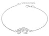 Sterling Silver Rhodium Plated Zirconia  Serpent Bracelet 19m/7.5"9