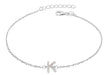 Sterling Silver Rhodium Plated Zirconia  'K' Initial Bracelet 19m/7.5"9