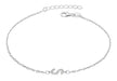 Sterling Silver Rhodium Plated Zirconia  'S' Initial Bracelet 19m/7.5"9