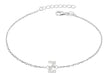 Sterling Silver Rhodium Plated Zirconia  'Z' Initial Bracelet 19m/7.5"9