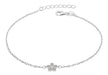 Sterling Silver Rhodium Plated Zirconia  Daisy Bracelet 19m/7.5"9