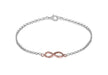 Sterling Silver Rose Gold Plated Diamond Cut Infinity Belcher  Bracelet 19m/7.5"9