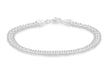 Sterling Silver Square Zirconia  and Ball Chain Bracelet 19m/7.5"9